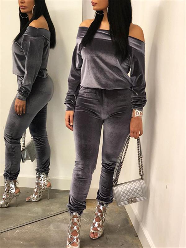 Morchique Off Shoulder Velvet Co-ord