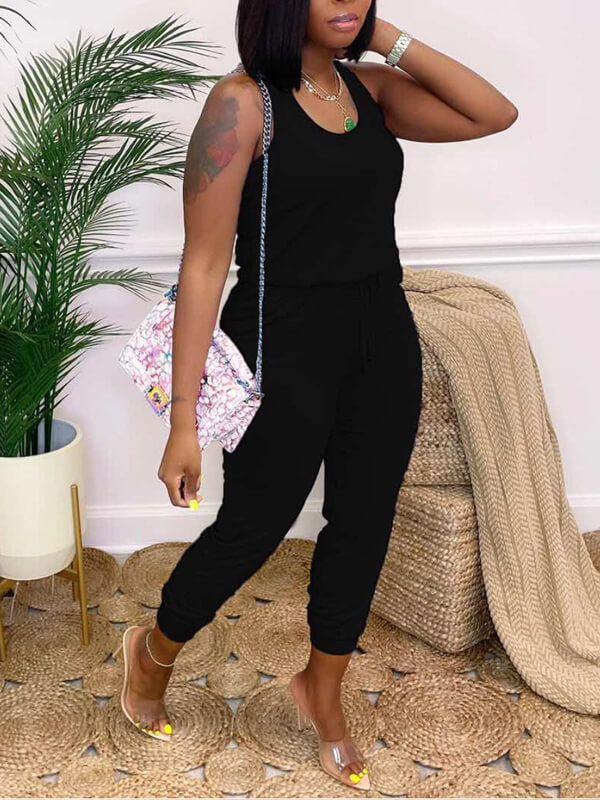 Morchique Sleeveless Drawstring Jumpsuit