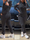 Cold-Shoulder Hoodie & Pants Set