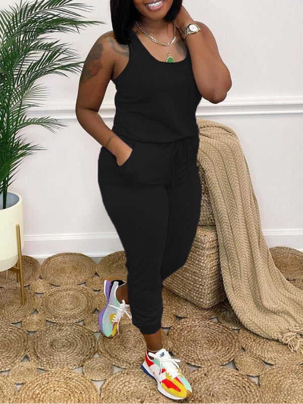 Morchique Sleeveless Drawstring Jumpsuit