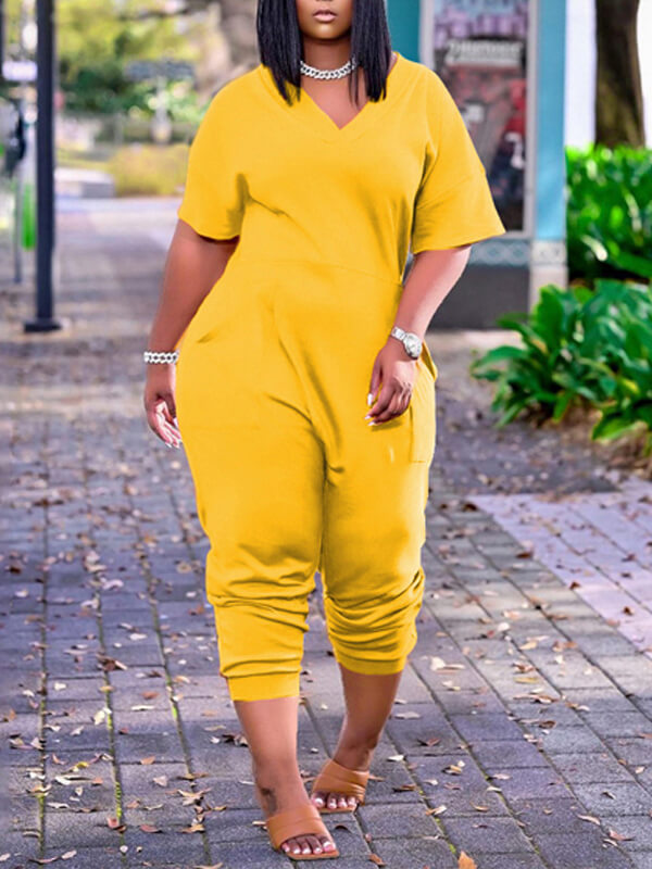 Morchique Solid V-Neck Jumpsuit