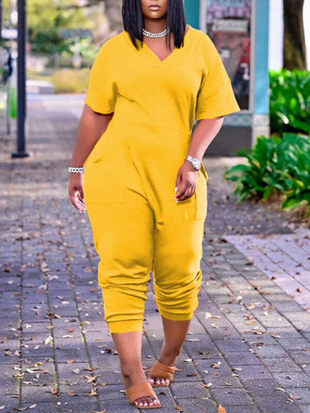 Morchique Solid V-Neck Jumpsuit