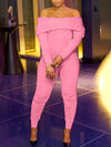 Off-Shoulder Knit Jumpsuit