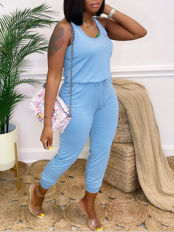 Morchique Sleeveless Drawstring Jumpsuit
