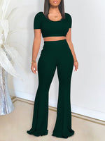 Ribbed Crop Top & Pants Set