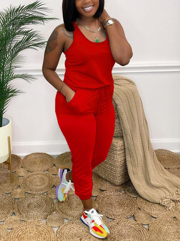 Morchique Sleeveless Drawstring Jumpsuit