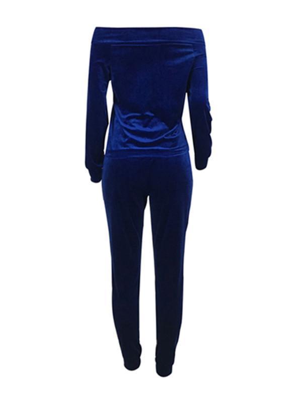 Morchique Off Shoulder Velvet Co-ord