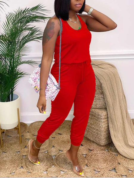 Morchique Sleeveless Drawstring Jumpsuit