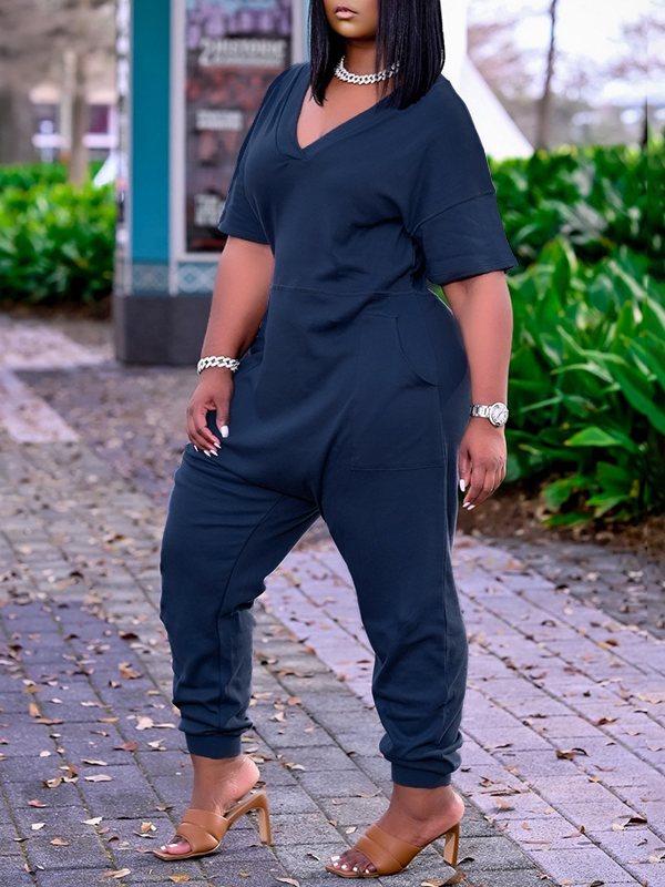 Morchique Solid V-Neck Jumpsuit