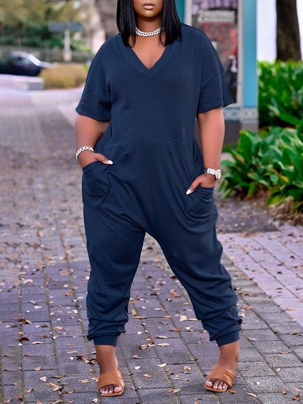 Morchique Solid V-Neck Jumpsuit