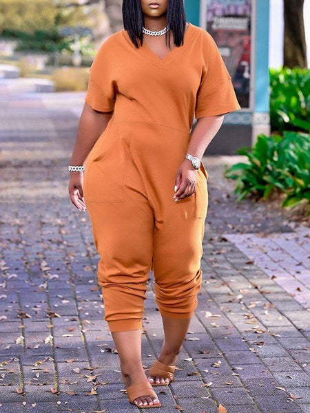 Morchique Solid V-Neck Jumpsuit