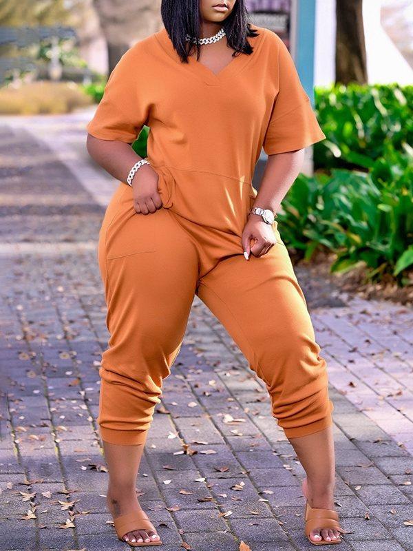 Morchique Solid V-Neck Jumpsuit