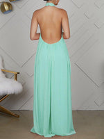 Morchique Halter Chiffon Jumpsuit