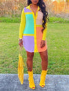 Colorblock Shirt Dress