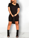 Side-Slit Tee & Biker Shorts Set