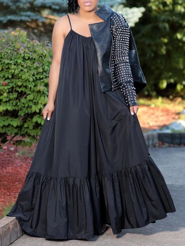 Morchique Cami Ruffle Maxi Dress