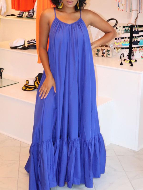Morchique Cami Ruffle Maxi Dress