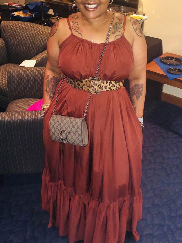 Morchique Cami Ruffle Maxi Dress