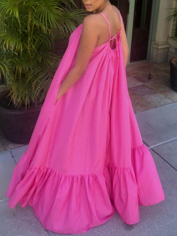 Morchique Cami Ruffle Maxi Dress