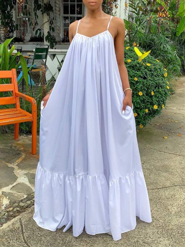Morchique Cami Ruffle Maxi Dress