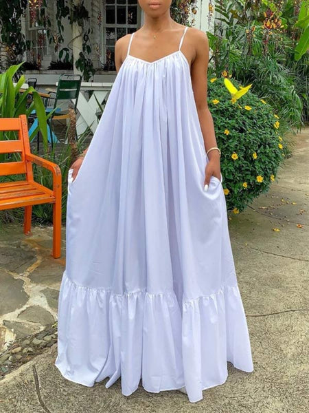 Morchique Cami Ruffle Maxi Dress