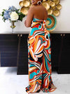 Morchique Printed Strapless Tied-Back Jumpsuit