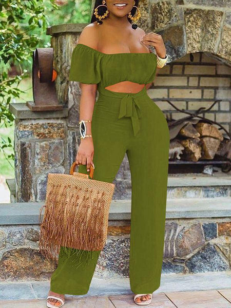 Morchique Off-Shoulder Tied Jumpsuit