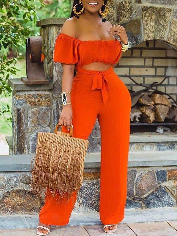 Morchique Off-Shoulder Tied Jumpsuit