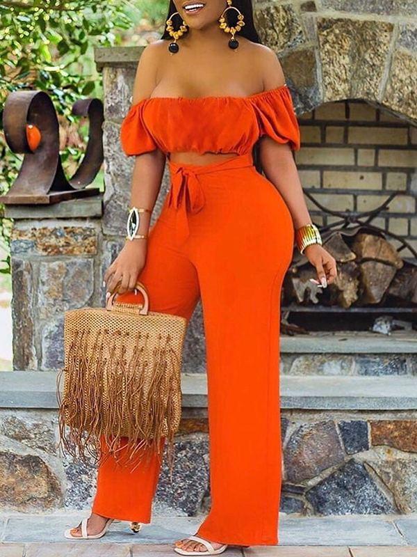 Morchique Off-Shoulder Tied Jumpsuit