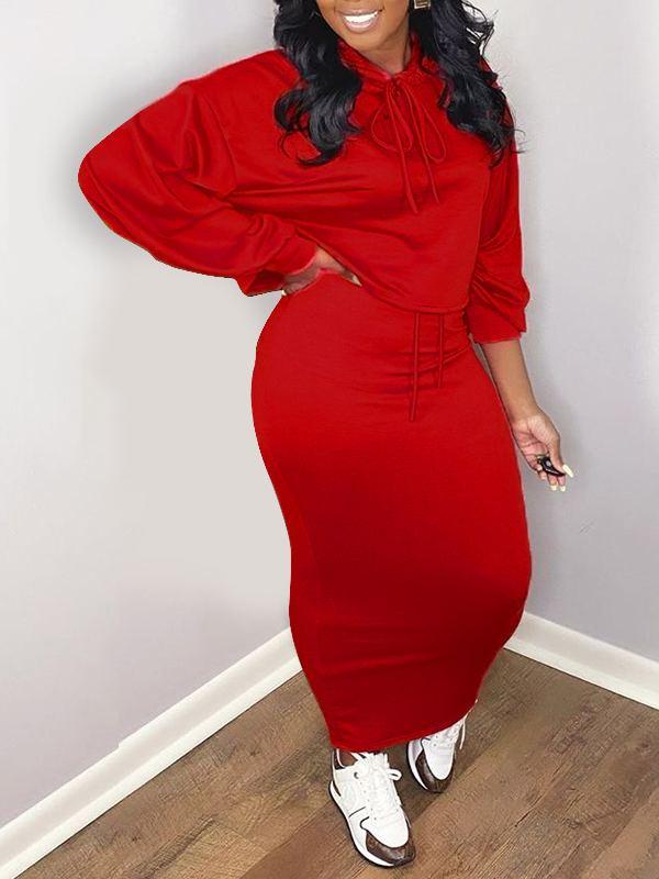 Morchique Pullover Hoodie & Skirt Set