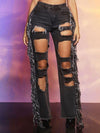 Fringe Combo Cutout Jeans