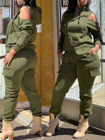 Cold-Shoulder Hoodie & Pants Set