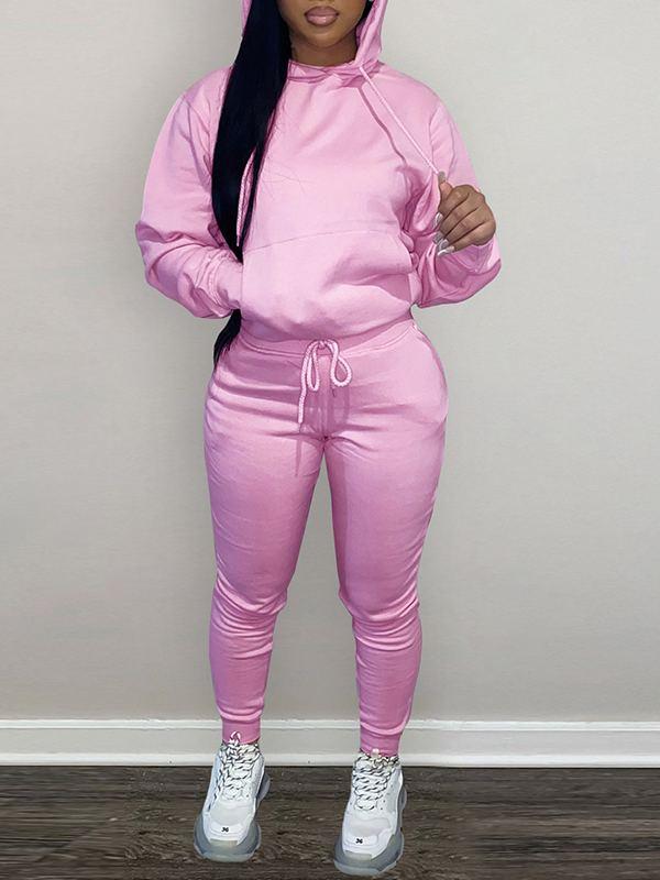 Morchique Solid Hoodie & Pants Set