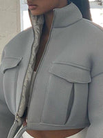 Morchique Stand-Collar Cropped Jacket