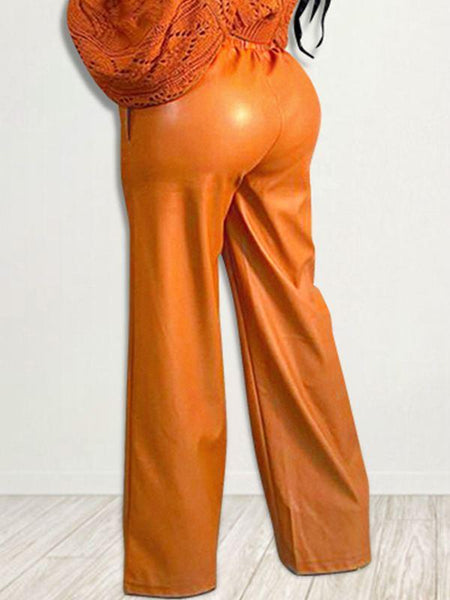 Morchique Faux-Leather Wide-Leg Pants