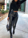 Morchique Black Faux-Leather Skinny Pants