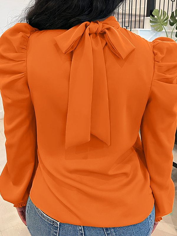 Morchique Tied-Back Puff-Sleeve Top
