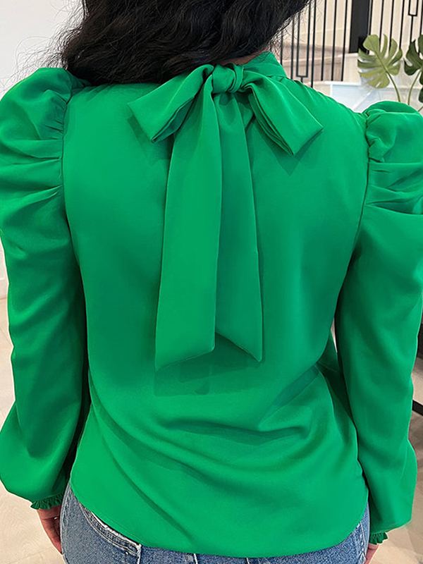 Morchique Tied-Back Puff-Sleeve Top
