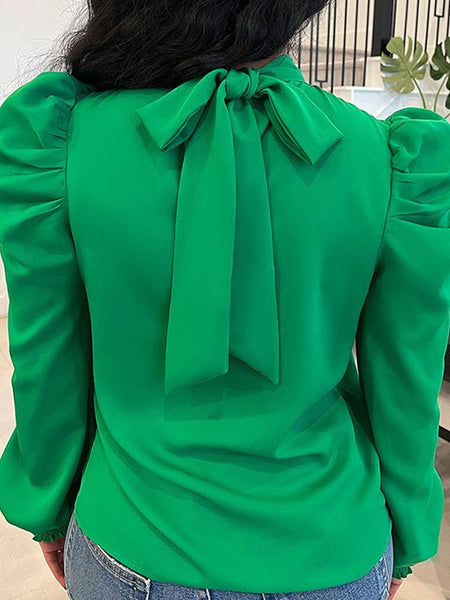 Morchique Tied-Back Puff-Sleeve Top