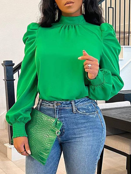 Morchique Tied-Back Puff-Sleeve Top