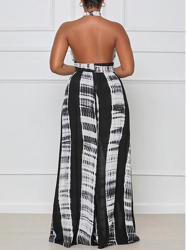 Morchique Printed Halter Wide-Leg Jumpsuit