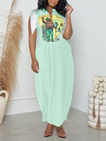 Fringe Combo Sleeveless Dress