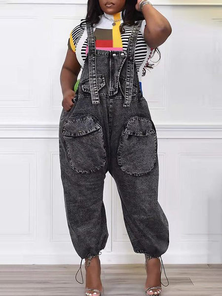 Morchique Wide-Leg Denim Overalls
