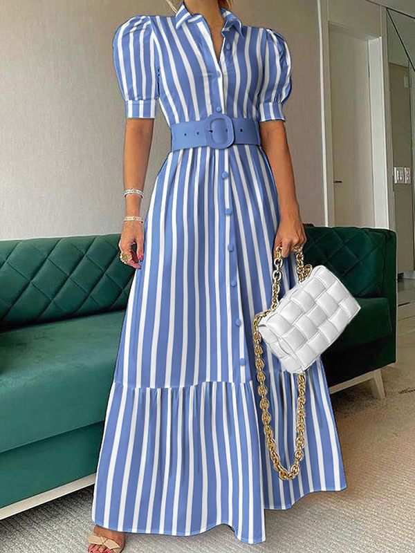 Morchique Puff-Sleeve Shirt Dress