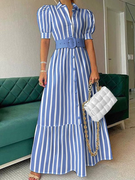 Morchique Puff-Sleeve Shirt Dress