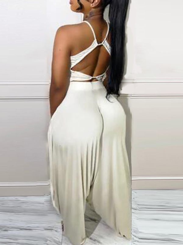 Morchique Solid Halter Top & Slouchy Pants Set