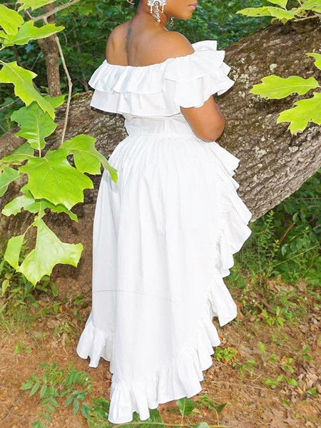 Morchique Off-Shoulder Ruffle Tunic Top