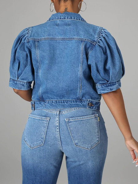 Morchique Puff Sleeve Denim Jacket