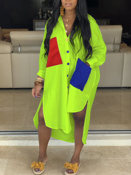Morchique Contrast Shirt Dress