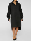 Morchique Solid Ruched-Sleeve Shirt Dress